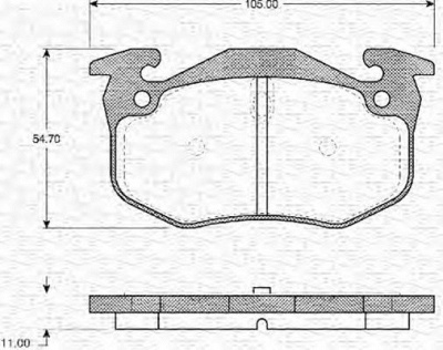MAGNETI MARELLI 363702161065 -  Комплект тормозных колодок, дисковый тормоз
